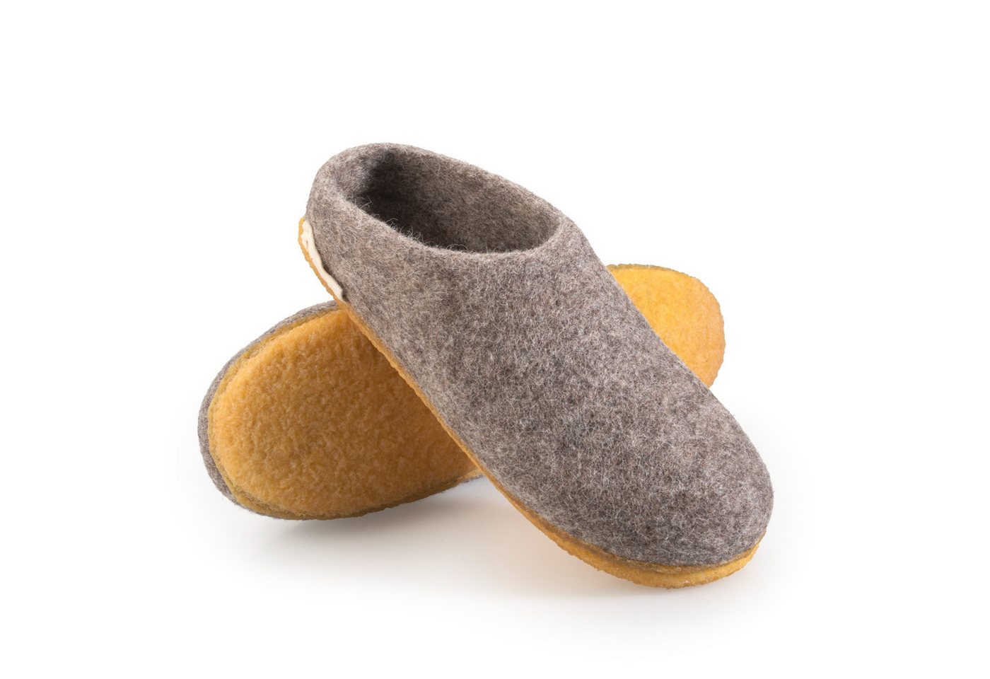 naturling Damen Slipper Hausschuh (flache Pantoffel mit) rutschfeste Kautschuksohle