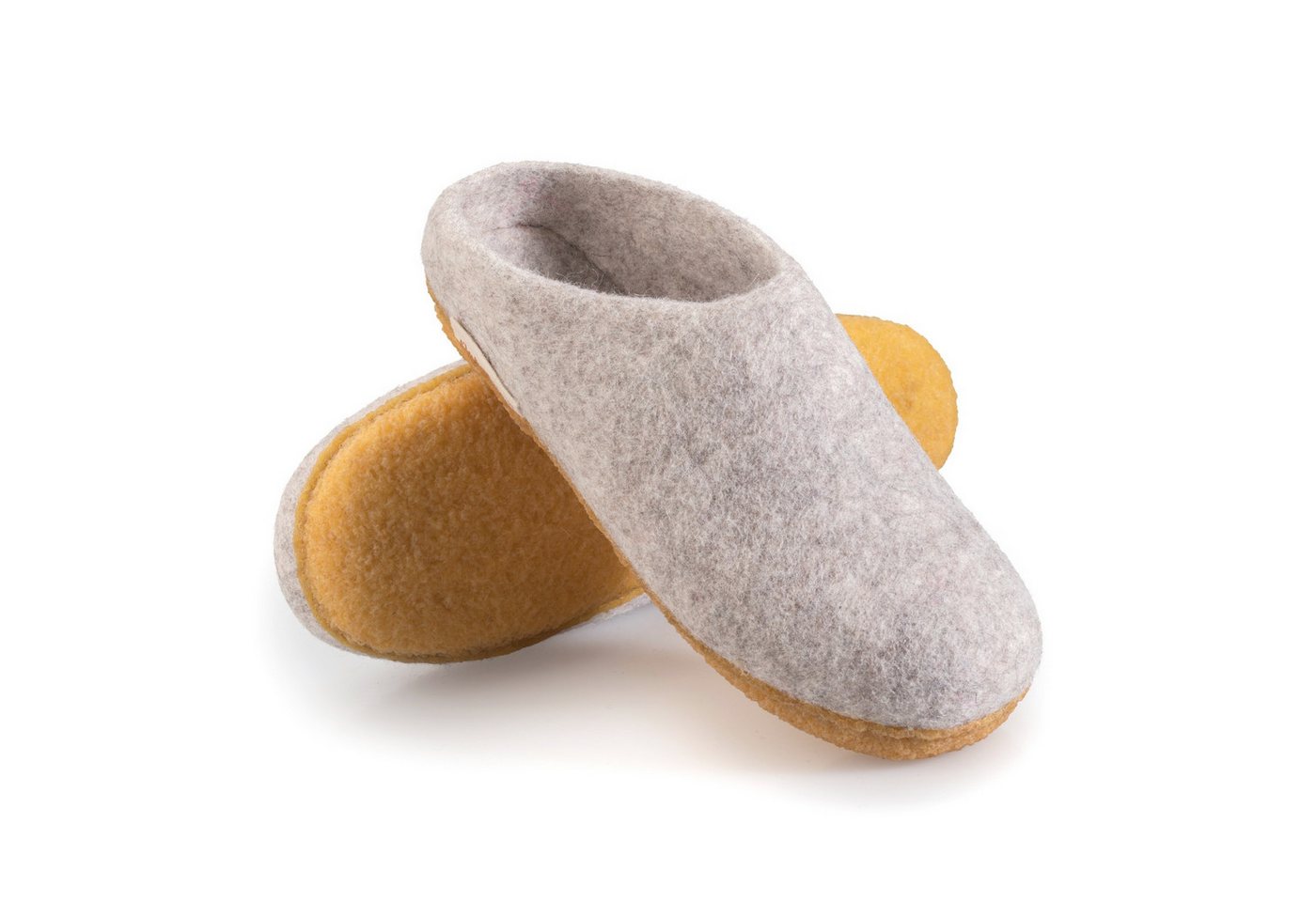 naturling Damen Slipper Hausschuh (flache Pantoffel mit) rutschfeste Kautschuksohle