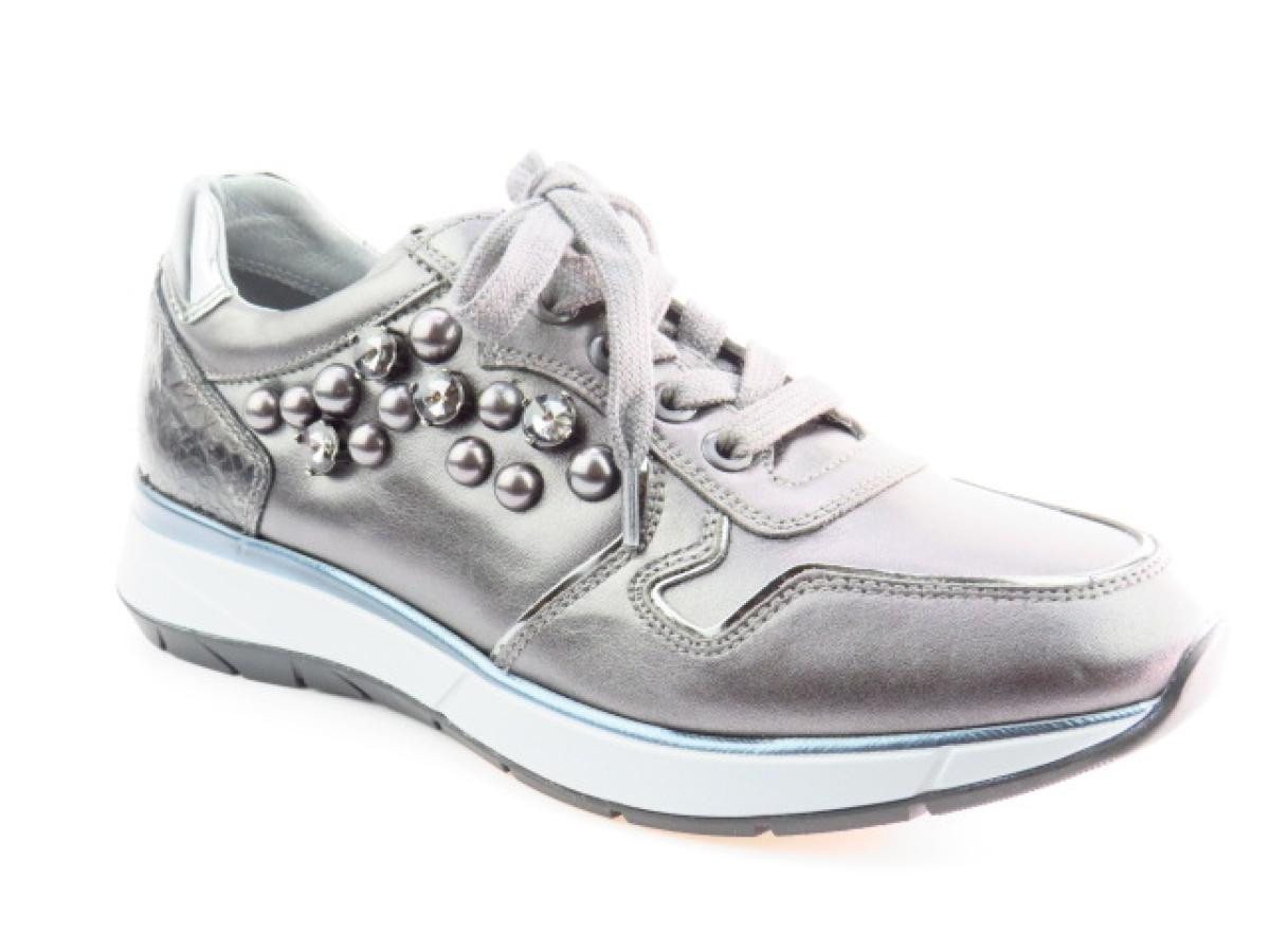 Nero Giardini Perl. Nappa grau Schnürschuh