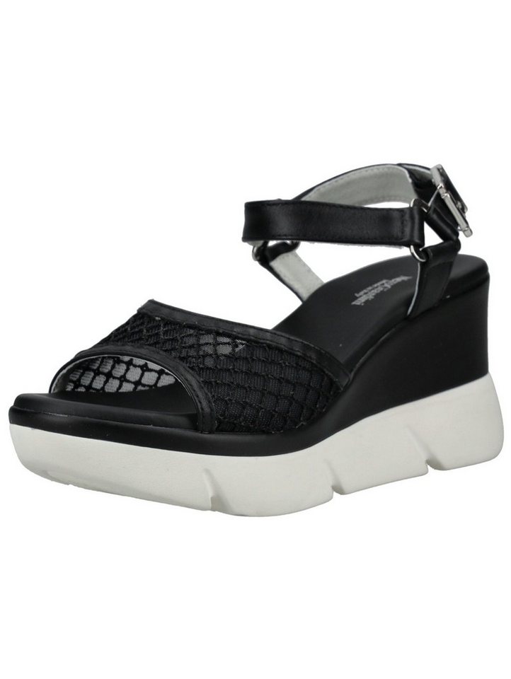 Nero Giardini Sandalen Leder/Textil Keilsandalette (schwarz)