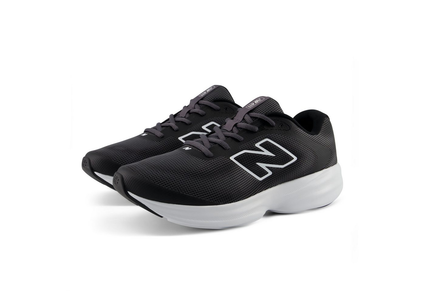 New Balance 411 Laufschuh für Erwachsene geeignet, mit Laufsohle aus Gummi (schwarz/weiß)