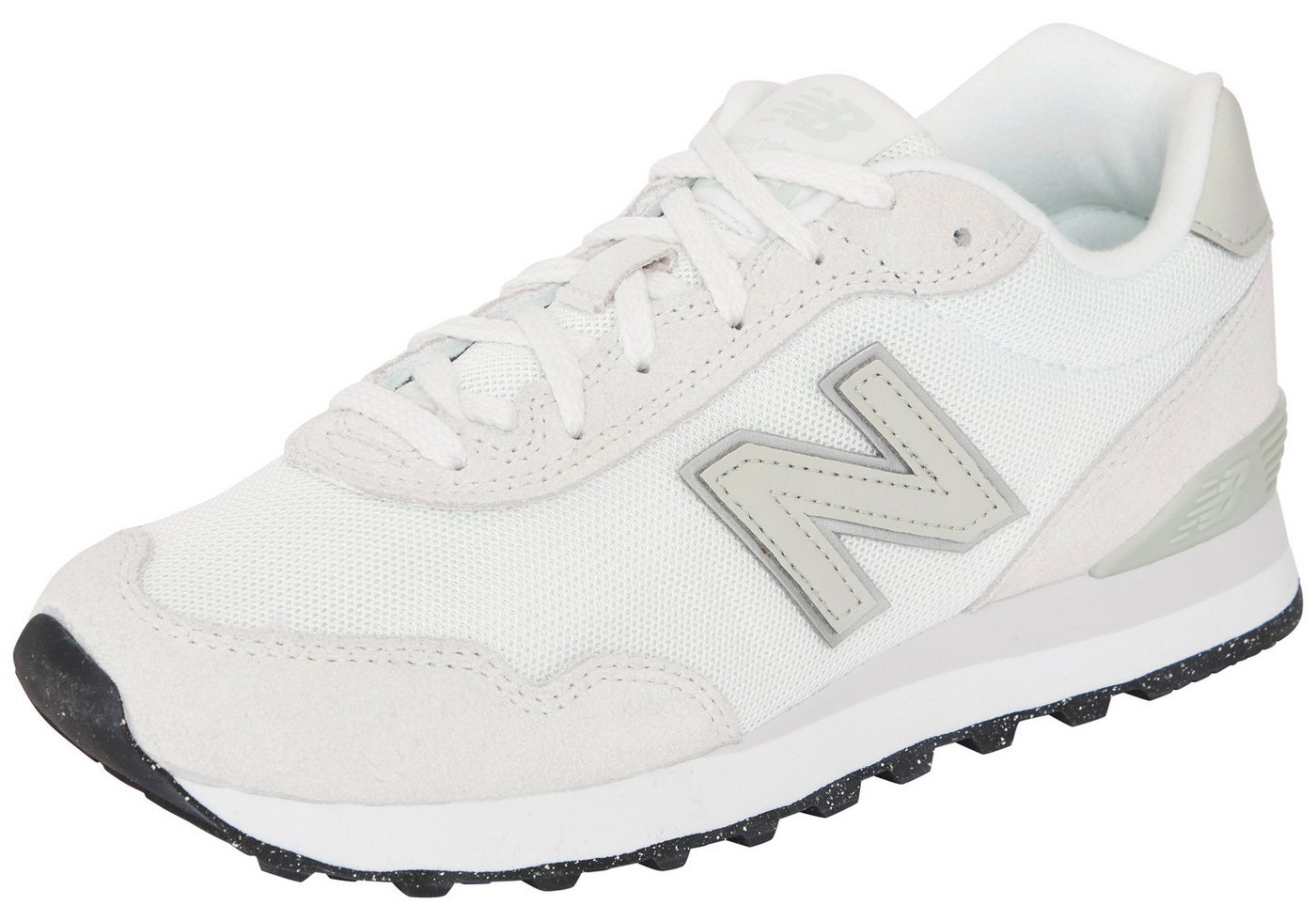 New Balance 515 Sneaker für Erwachsene, mit Gummilaufsohle (weiß/silber)