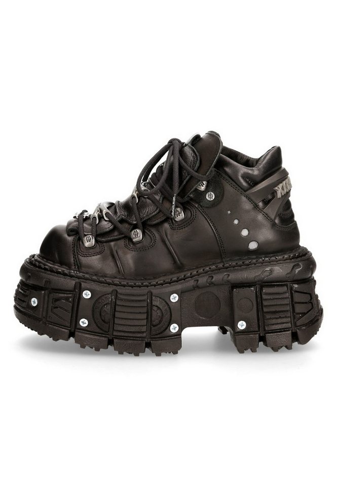 New Rock M-TANK106-C2 Sneakerboots Unisex Leder-Sneaker: Goth-Punk Stil mit Plateau und Metallelementen