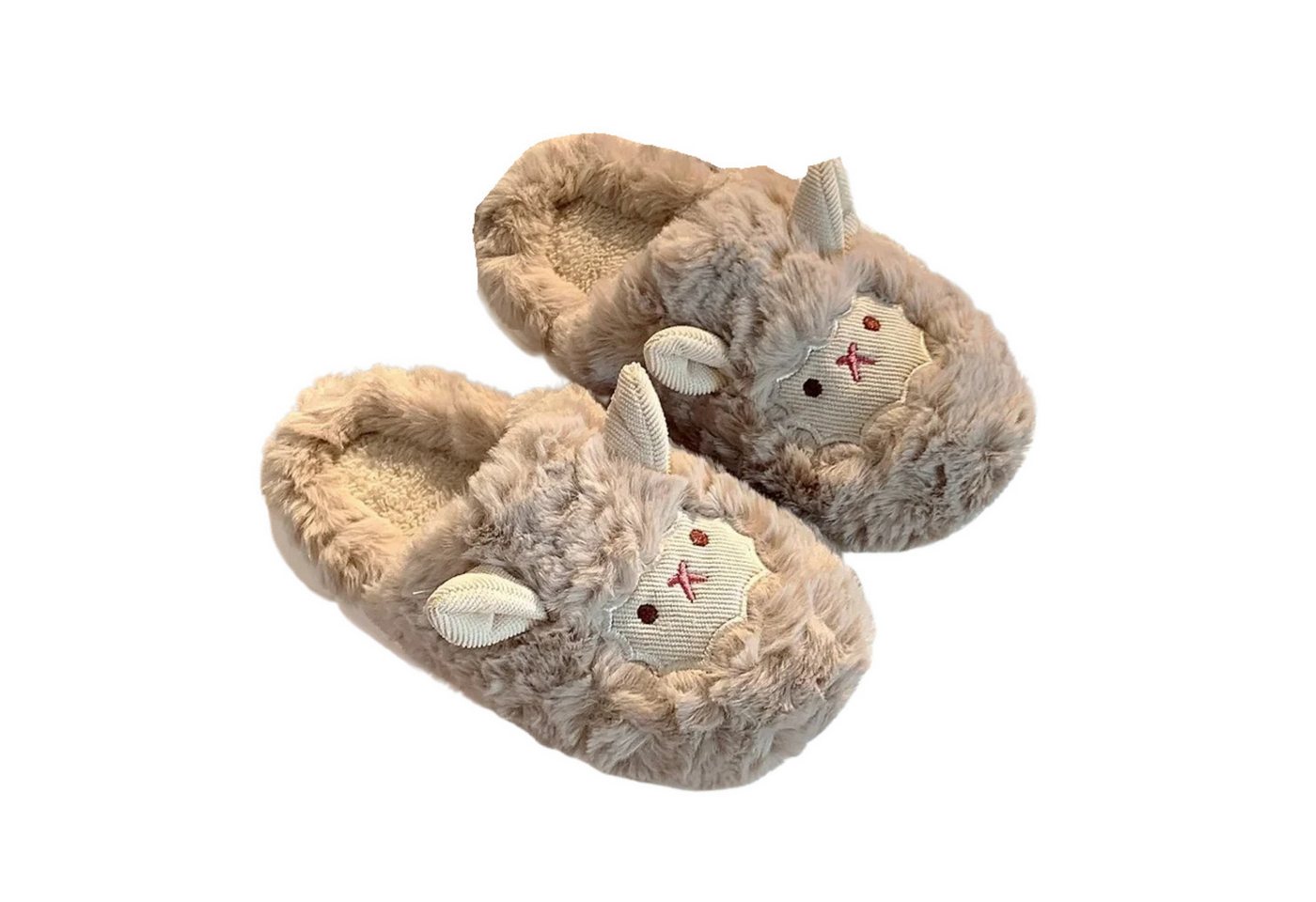 NEXORA Flauschige Hausschuhe mit Schaf-Motiv – Warme Plüsch Pantoffeln Damen Plüsch Hausschuhe kuschelige Hausschuhe im 3D-Design