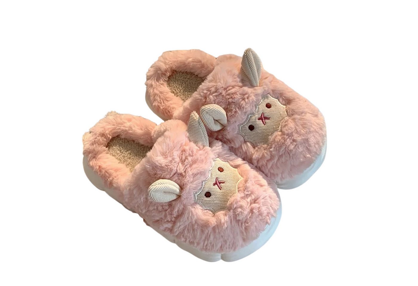 NEXORA Flauschige Hausschuhe mit Schaf-Motiv – Warme Plüsch Pantoffeln Damen Plüsch Hausschuhe kuschelige Hausschuhe im 3D-Design