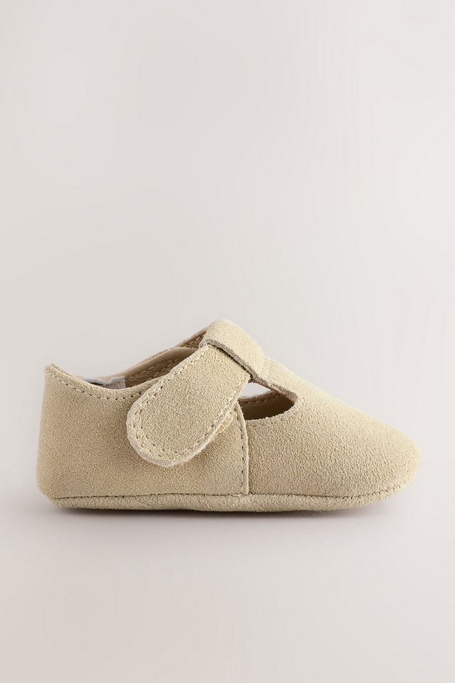 Next Baby Kinderwagenschuhe aus Leder mit T-Steg Babystiefel (1-tlg) (Stone Suede)