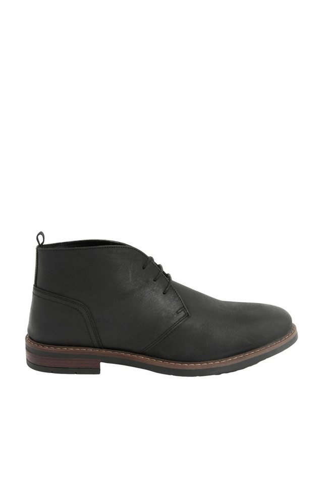 Next Chukka-Stiefel aus gewachstem Leder Stiefelette (1-tlg) (schwarz)