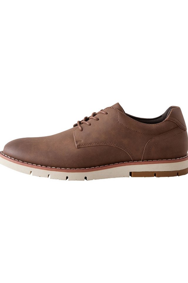 Next Derby-Schuhe aus Leder mit leichtem Keilabsatz Schnürschuh (1-tlg) (braun)
