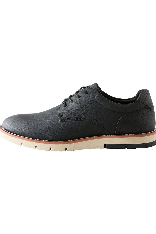 Next Derby-Schuhe aus Leder mit leichtem Keilabsatz Schnürschuh (1-tlg) (schwarz)
