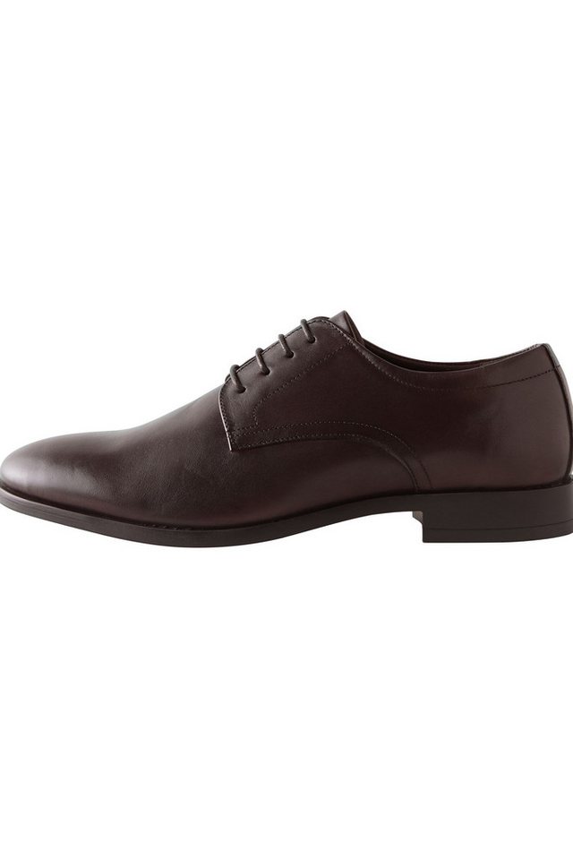 Next Derbyschuhe aus Leder, weite Passform Schnürschuh (1-tlg) (braun)
