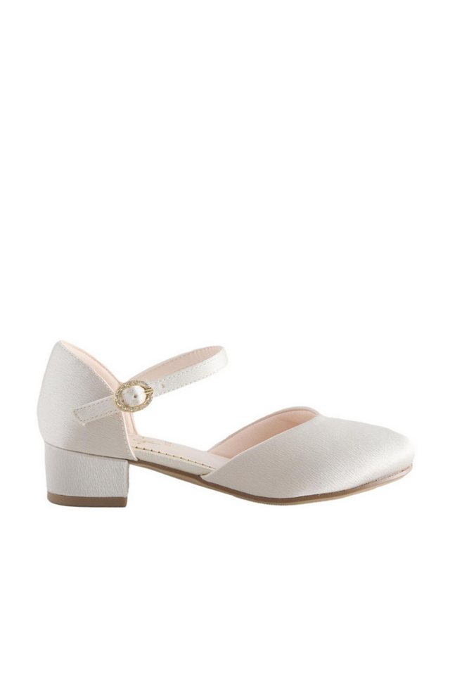 Next Festliche, niedrige Schuhe, weite Passform Sandalette (1-tlg) (Ivory Stain Resistant Satin)