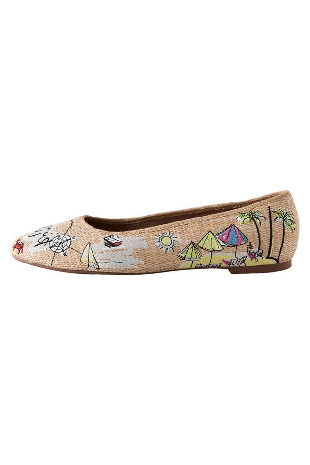 Next Forever Comfort® Bestickte Ballerinas aus Bast Ballerina (1-tlg)