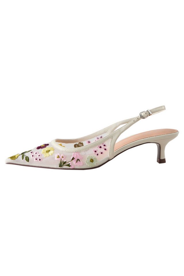 Next Forever Comfort® bestickte Slingbacks mit Mesh Slingsandalette (1-tlg) (weiß)