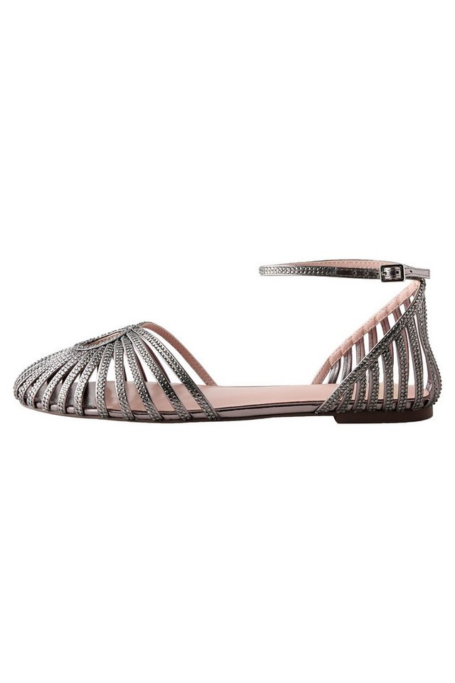 Next Forever Comfort® flache Glitzer-Schuhe Riemchensandale (1-tlg) (silber)