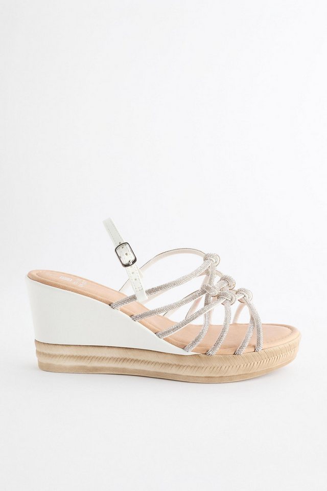 Next Forever Comfort® Keilabsatzsandaletten mit Schmuck Keilsandalette (1-tlg) (silber)