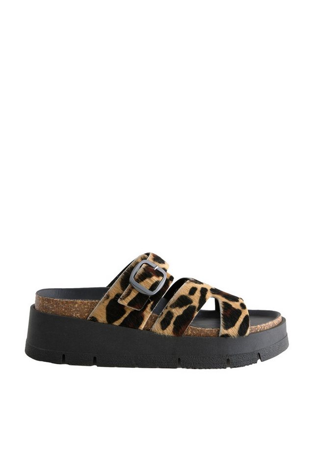 Next Forever Comfort® Keilabsatzschuh mit Riemen Pantolette (1-tlg) (Leopard Print)