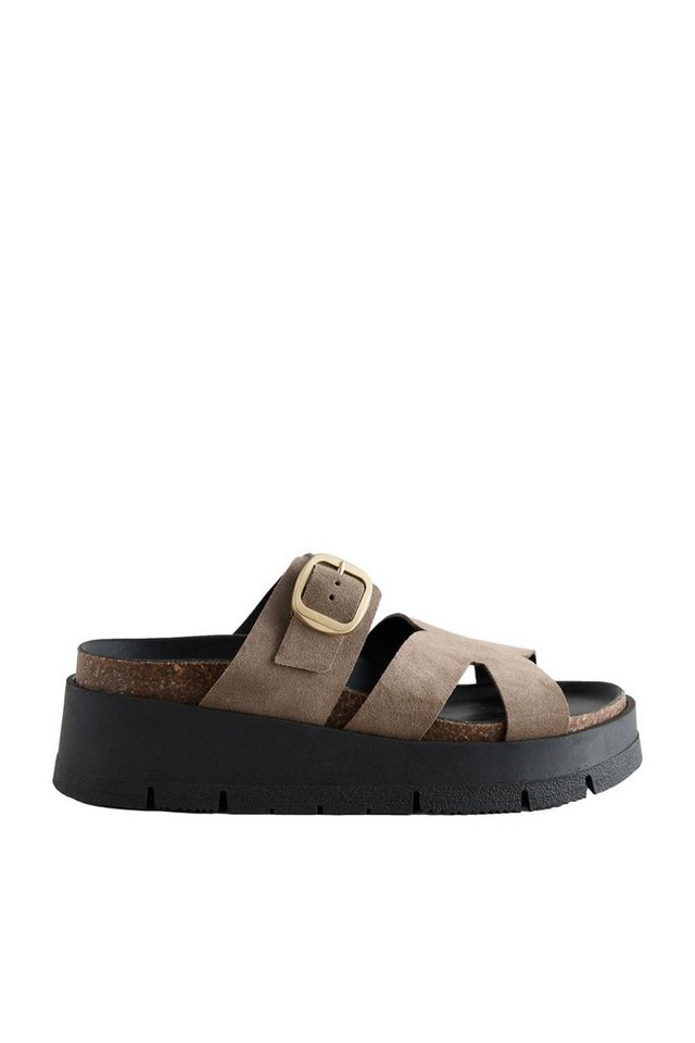 Next Forever Comfort® Keilabsatzschuh mit Riemen Pantolette (1-tlg) (Neutral Suede)