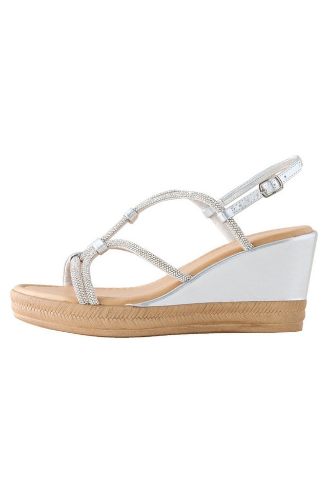 Next Forever Comfort® Keilabsatzschuhe mit Schmuck Keilsandalette (1-tlg) (silber)