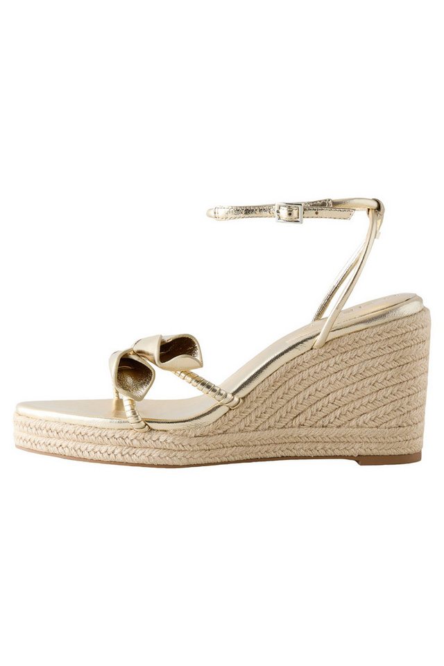 Next Forever Comfort® Leder-Keilabsatzschuhe, Tulpe Keilsandalette (1-tlg) (gold)