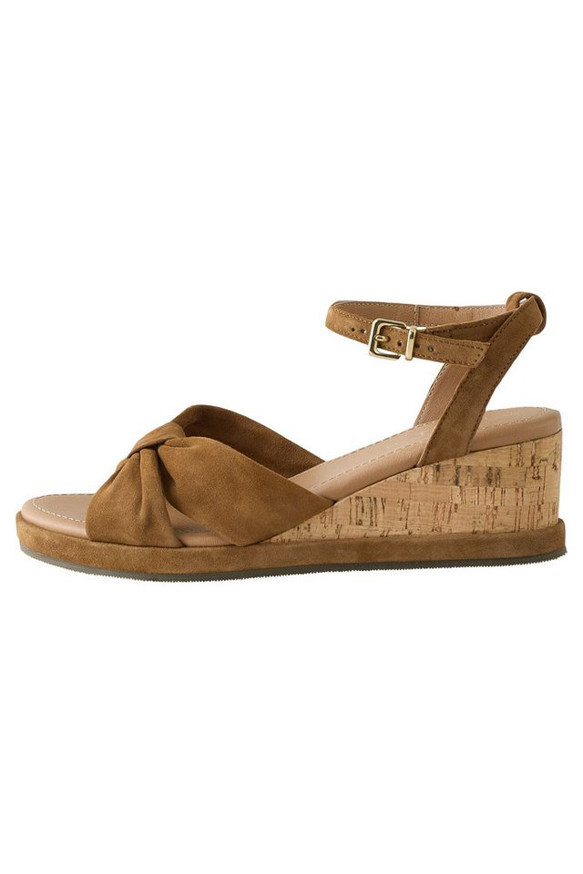 Next Forever Comfort® Leder-Keilschuhe mit Korksohle Keilsandalette (1-tlg) (braun)