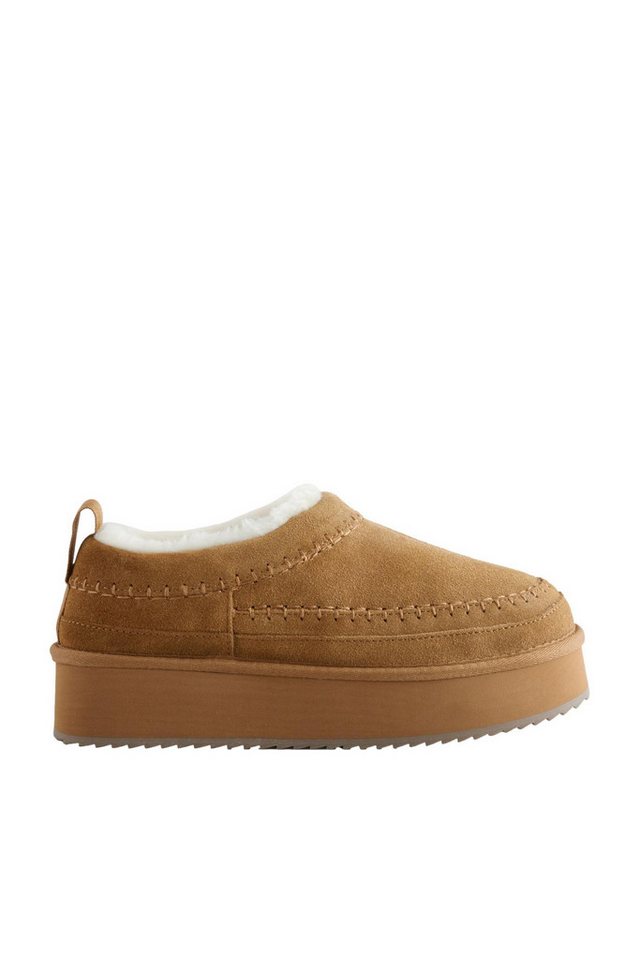Next Forever Comfort® Leder-Schlupfschuhe, Borgfutter Slipper (1-tlg)