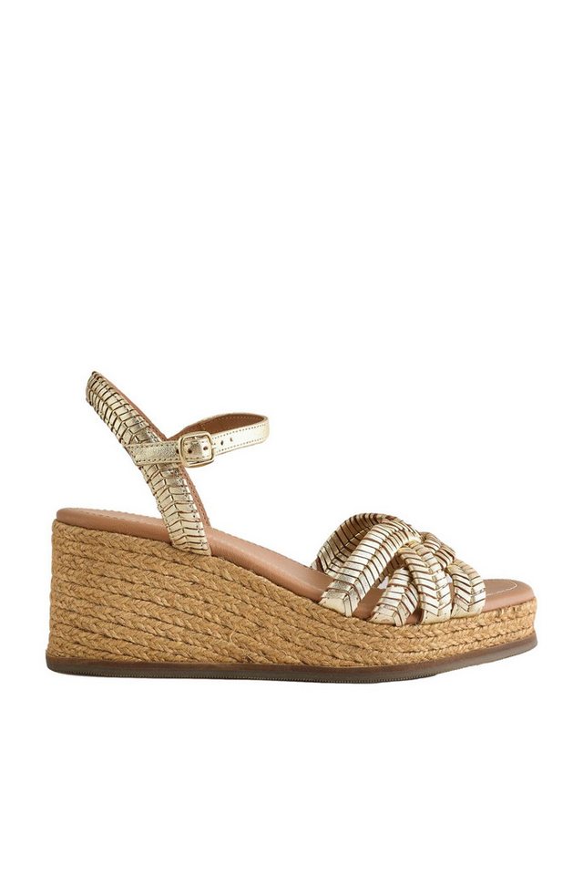 Next Forever Comfort® Leder-Wedges mit Flechtdesign Keilsandalette (1-tlg) (gold)