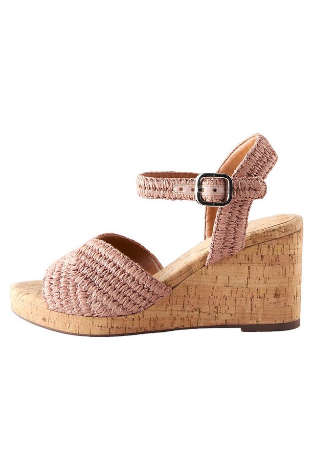 Next Forever Comfort® Runde Kork-Wedges mit Häkeldetail Keilsandalette (1-tlg)