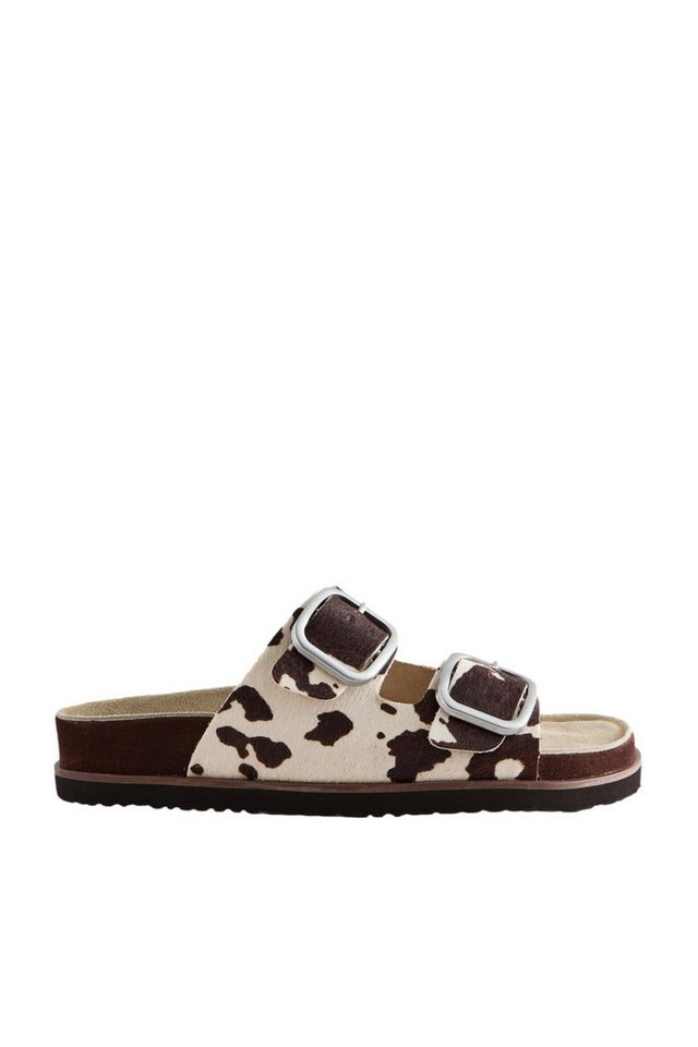 Next Forever Comfort® Sandalen Doppelriemen und Fußbett Sandale (1-tlg) (Animal Cow Print Leather)