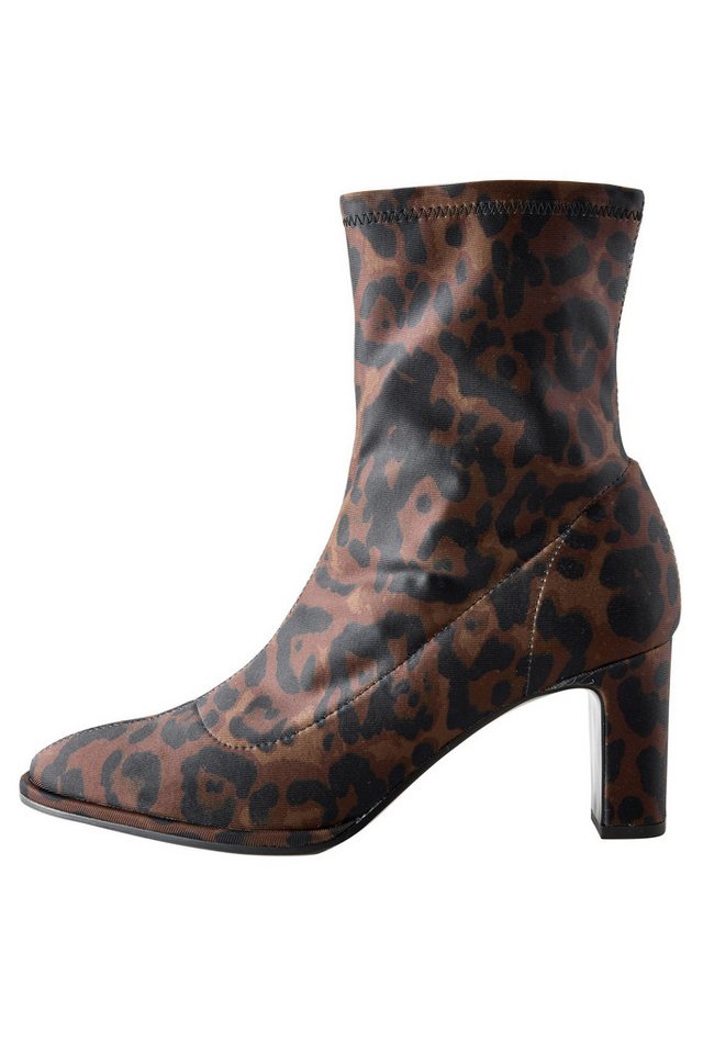 Next Forever Comfort® Sockenstiefel mit runder Zehe Stiefelette (1-tlg) (Leopard Print)