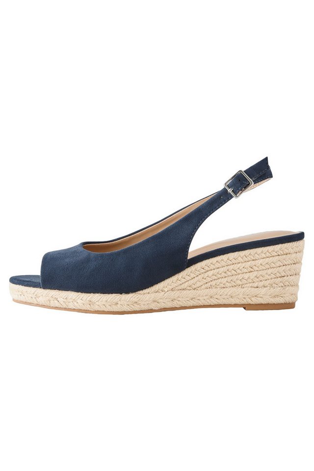 Next Forever Comfort® zehenfreie Keilabsatzschuhe Keilsandalette (1-tlg) (blau)