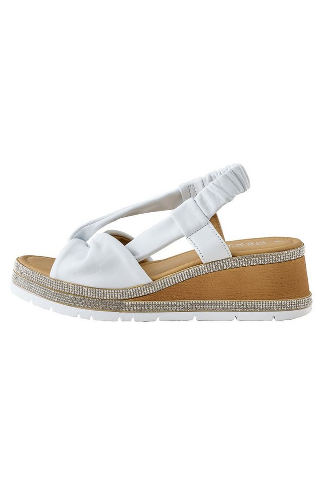 Next Forever Comfort® zehenfreie Wedges mit Glitzer Keilsandalette (1-tlg) (weiß)