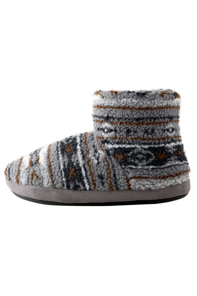 Next Gemusterter Hausstiefel aus Fleece Hausschuh (1-tlg)