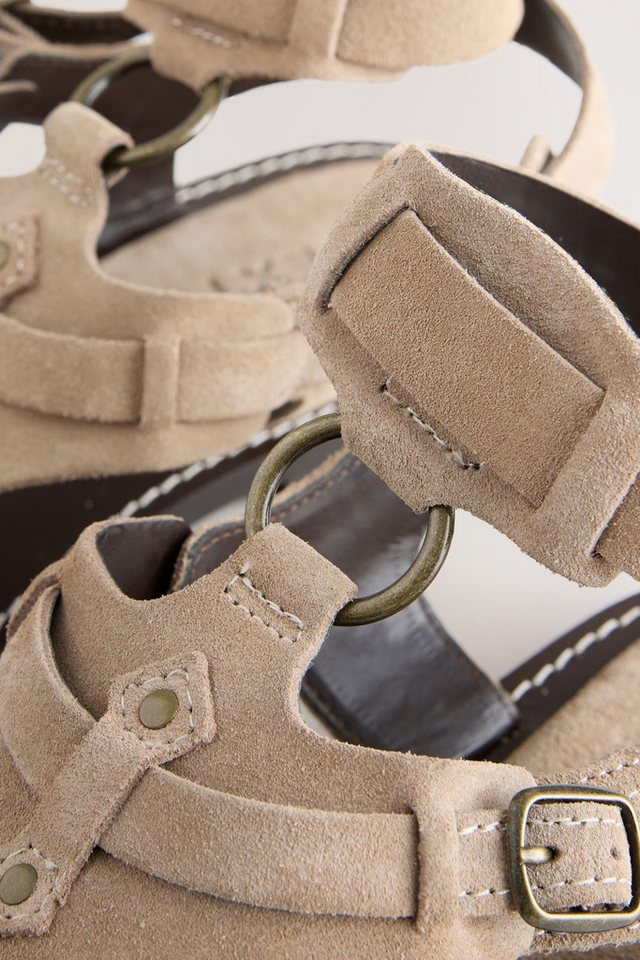 Next Gladiatur-Zehenstegsandalen Römersandale (1-tlg) (Neutral Suede)