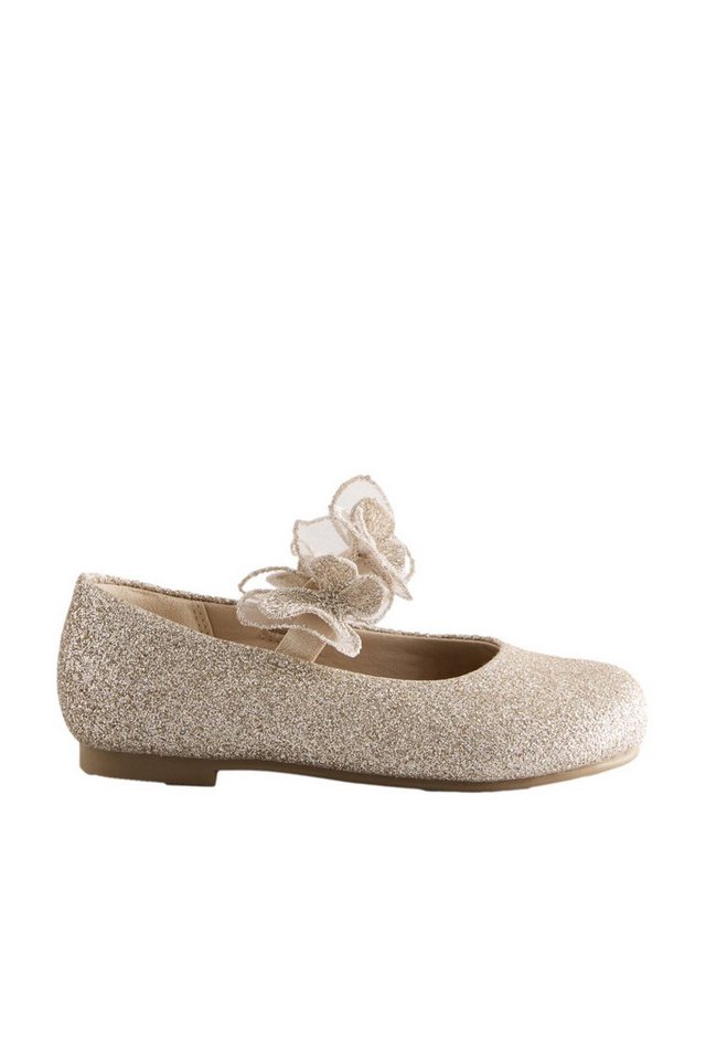 Next Glitzerschuh mit Riemen und Schmetterlingsdetail Ballerina (1-tlg)