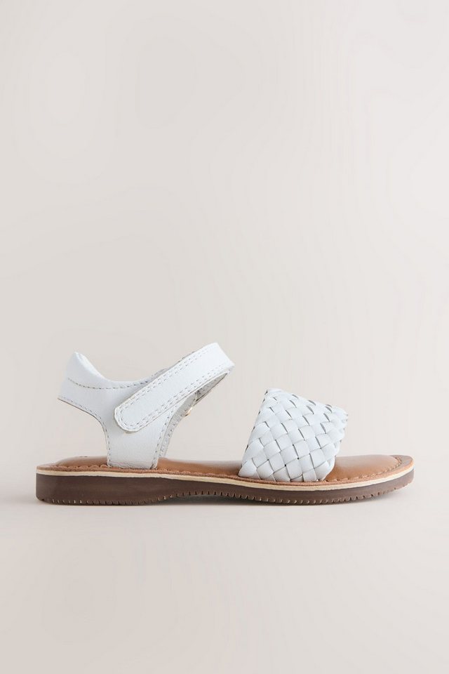 Next Ledersandalen in Flechtoptik mit Klettverschluss Sandale (1-tlg) (weiß)