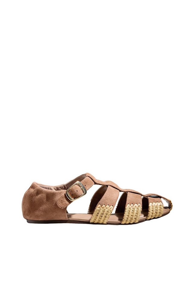 Next N. Premium flache Fischerschuhe aus Leder Sandale (1-tlg) (braun)