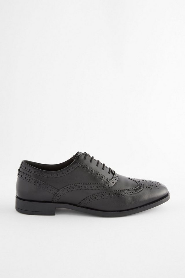 Next Oxford-Brogues aus Leder, weite Passform Budapester (1-tlg) (schwarz)