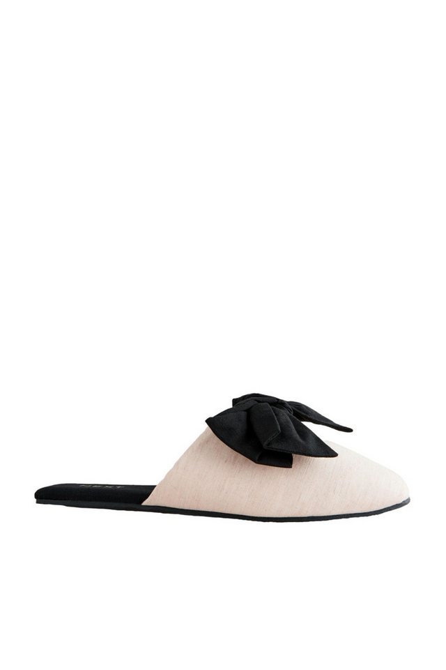 Next Pantolette aus Leinengemisch mit Schleife Hausschuh (1-tlg)