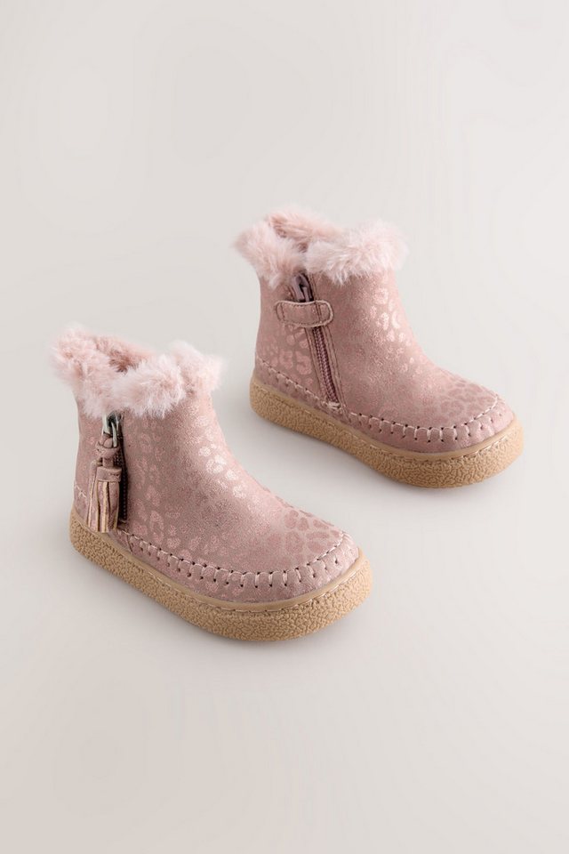 Next Reißverschluss-Stiefeletten mit Kunstfellfutter Stiefelette (1-tlg)