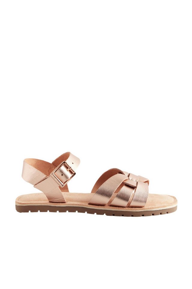 Next Sandalen aus geflochtenem Leder, weite Passform Sandale (1-tlg) (rosa)