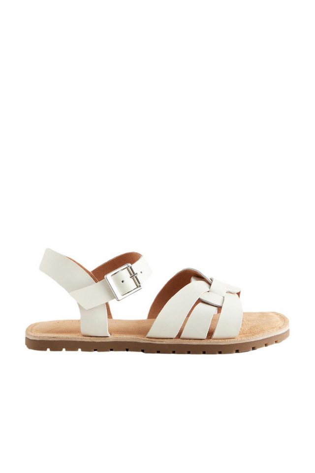 Next Sandalen aus geflochtenem Leder, weite Passform Sandale (1-tlg) (weiß)