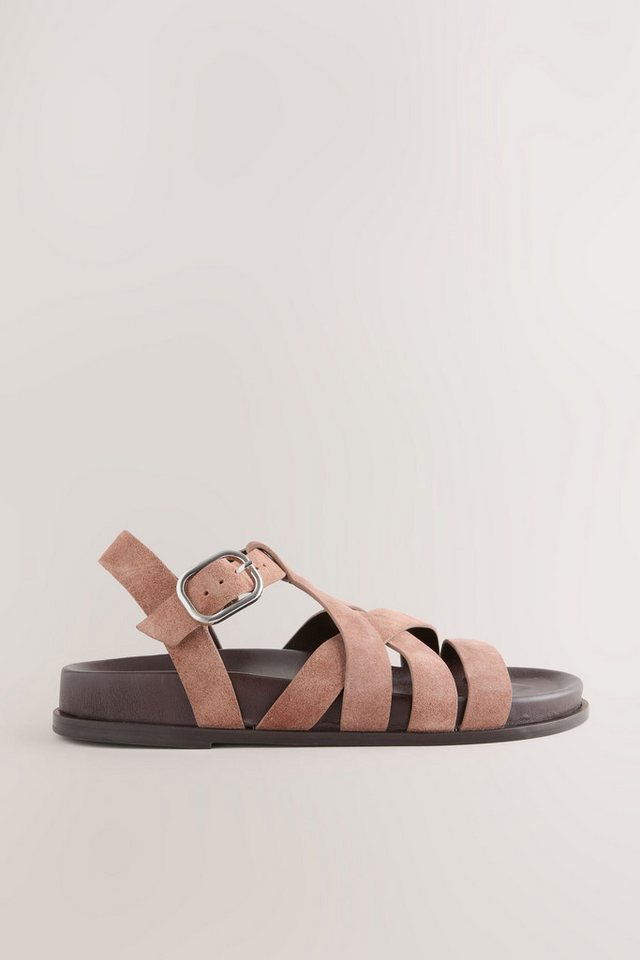 Next Sandalen mit geflochtenem Riemchen und Schnalle Sandale (1-tlg) (rosa)