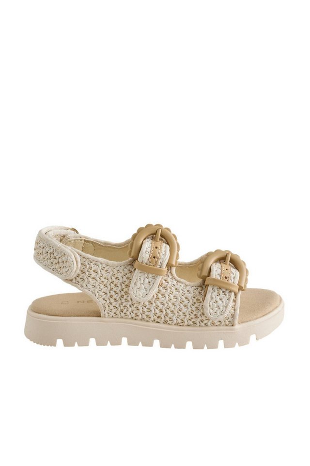 Next Sandalen mit Korksohle und Klettverschluss Sandale (1-tlg) (Neutral Raffia)
