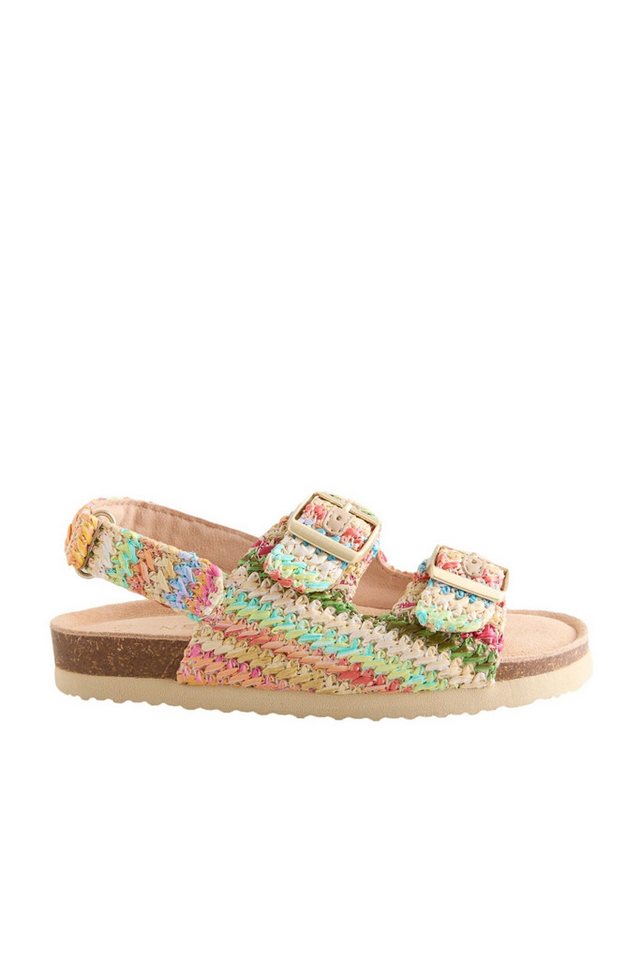 Next Sandalen mit Korksohle und Klettverschluss Sandale (1-tlg) (Rainbow Raffia)