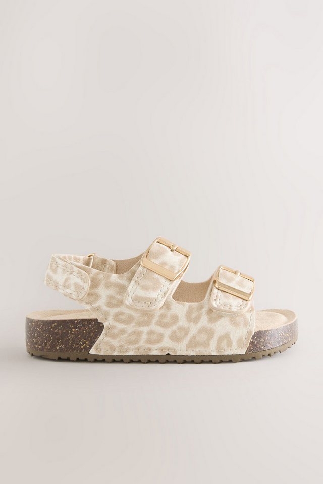 Next Sandalen mit zwei schmalen Riemchen + Kork-Fußbett Sandale (1-tlg) (Animal)