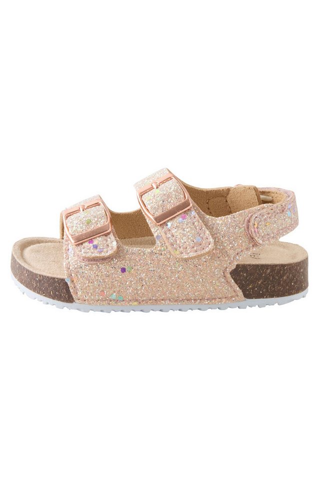 Next Sandalen mit zwei schmalen Riemchen + Kork-Fußbett Sandale (1-tlg) (rosa)
