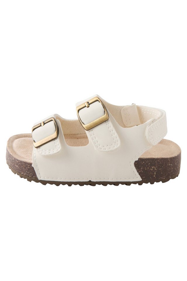 Next Sandalen mit zwei schmalen Riemchen + Kork-Fußbett Sandale (1-tlg) (weiß)