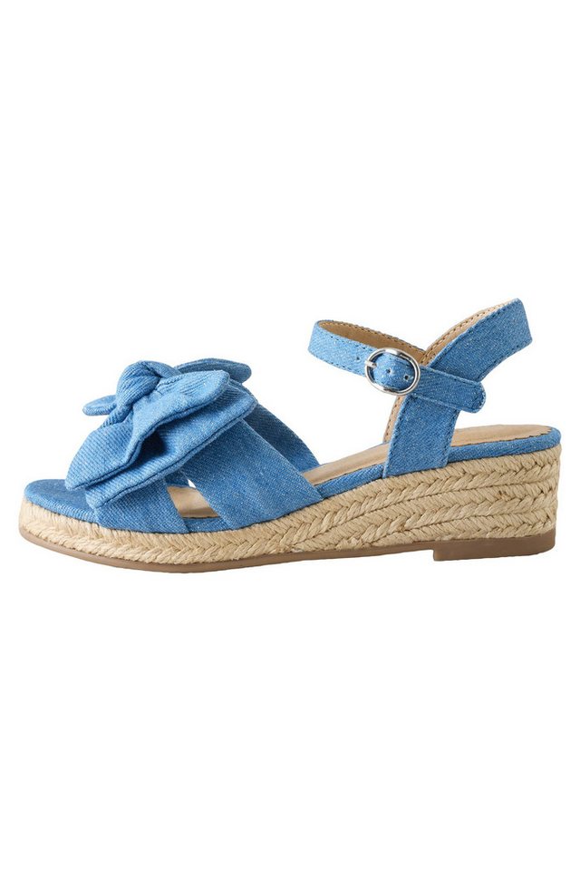 Next Sandaletten mit niedrigem Keilabsatz und Schleife Keilsandalette (1-tlg) (blau)