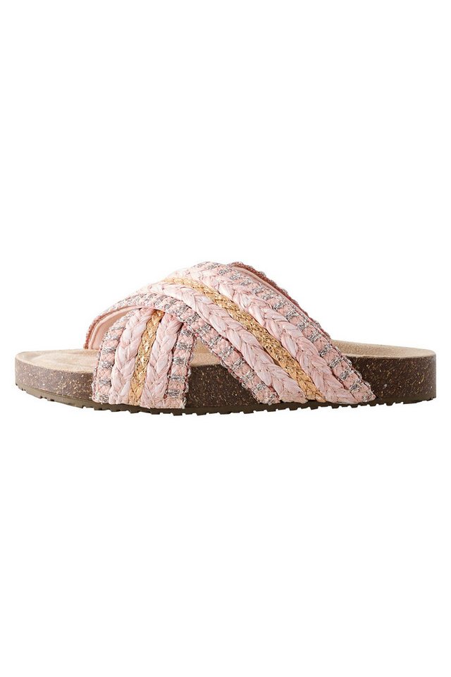 Next Schlupfsandalen mit Kork-Fußbett Sandale (1-tlg) (rosa)