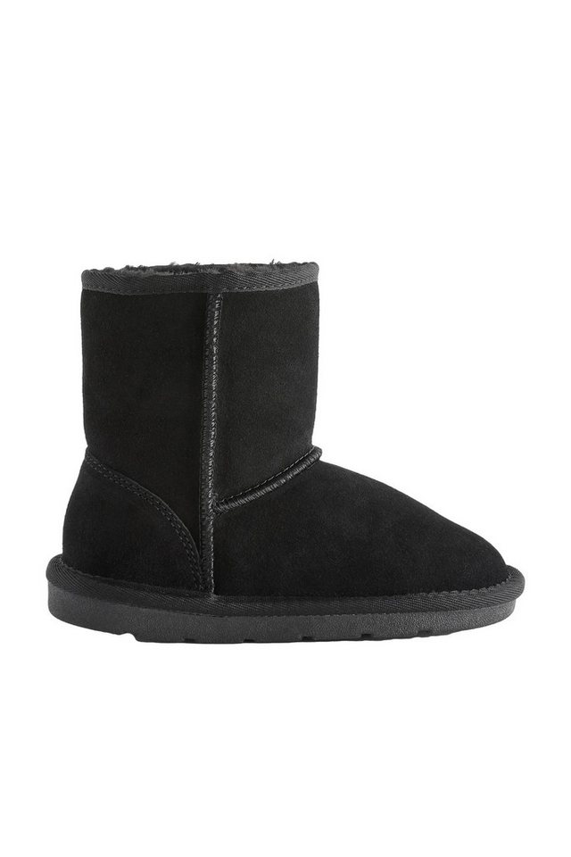 Next Schlupfstiefel aus Veloursleder Schlupfstiefel (1-tlg) (schwarz)
